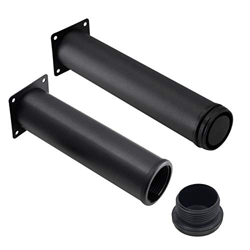 Set of 4 Adjustable Stainless Steel Furniture Legs 10 Inch Black - color: Black, size: 10 inch