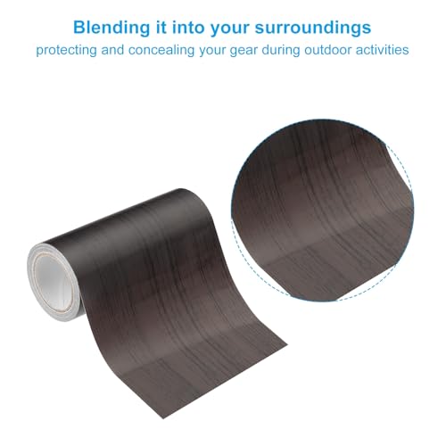 PATIKIL 6" X30' Self-Adhesive Wood Grain Repair Tape with Scraper Black Wood Grain