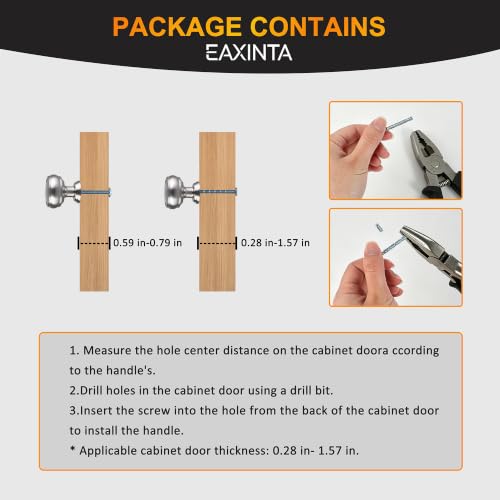 10 Pack Brushed Satin Nickel Cabinet Knobs, 1-1/4 Inch Zinc Alloy Knob - color: Brushed Satin Nickel