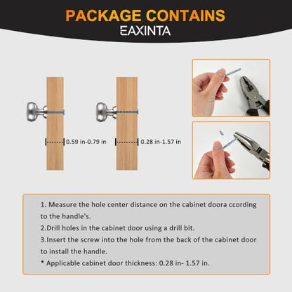 10 Pack Brushed Satin Nickel Cabinet Knobs, 1-1/4 Inch Zinc Alloy Knob - color: Brushed Satin Nickel