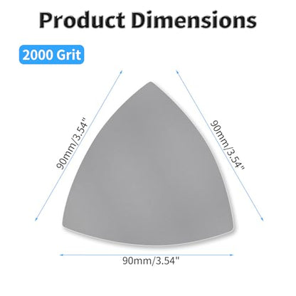 12 Pcs Detail Sander Sandpaper, 2000 Grit Triangular Sandpapers - size: 2,000 Grit
