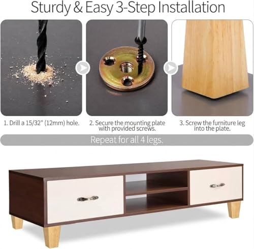 Unfinished Wood Furniture Legs 4 inch Sofa Legs Pack of 4 Square Couch Legs Mid-Century Modern Replacement Legs for Armchair Recliner Coffee Table Dresser(4" H*2.75" W) - size: 4"H*2.75"W
