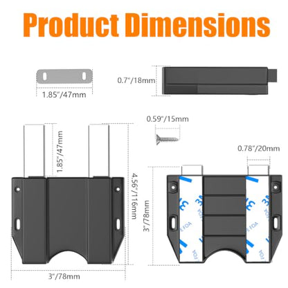 TONITRUI Heavy Duty Magnetic Push Latch, Double Push-to-Open Touch Latch for Kitchen Cabinet Doors, Push Release Pop Out Catch for Drawer Closure, Black Cabinet Hardware (2 Pack) - color: Black-Double