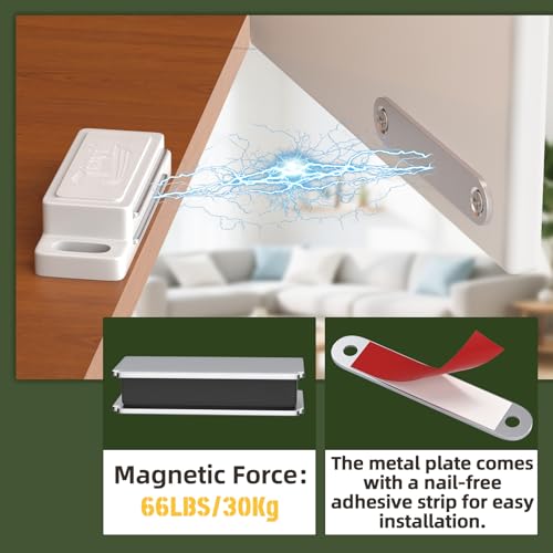 Door Magnet Latch Jiayi Cupboard Magnetic Wardrobe Catch - color: White