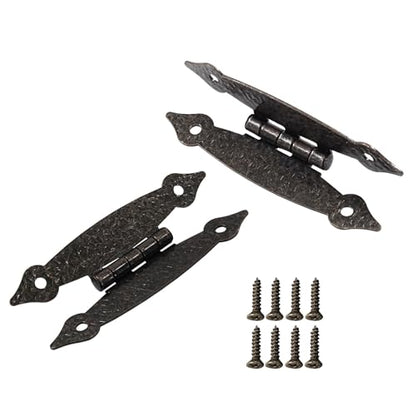 Murtenze 3.5 Inch Antique H Hinges, Red Bronze, 4 Pack - color: Red Bronze