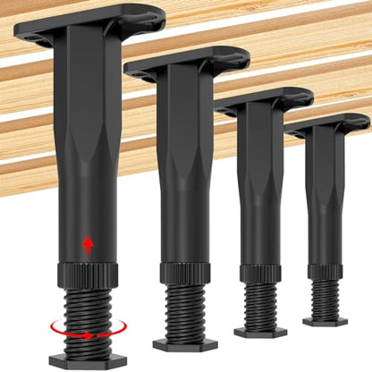 4PCS Adjustable Bed Frame Support Legs(8.3"-14.5"),Center Slats Support Leg - color: 4pcs(8.3-14.5inch)-rigid Plastic