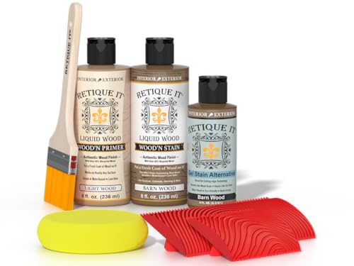Retique It Wood'n Stain, Wood Finished Kit - Mantel, Barn Wood - color: 45 Barn Wood, style: 1. Mantel