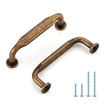 HOME EDIT Antique Brass Solid Cabinet Handles & Pulls 3 Inch 10 Pack - color: Antique Brass, size: 3 inches Hole Center