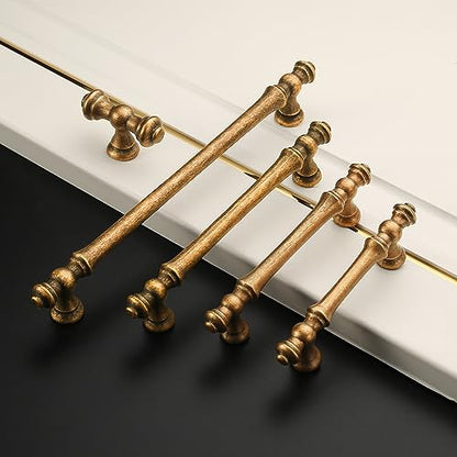 Amerdeco 10 Pack Antique Brass Cabinet Pulls 5" - color: Antique Brass, size: 5" hole center