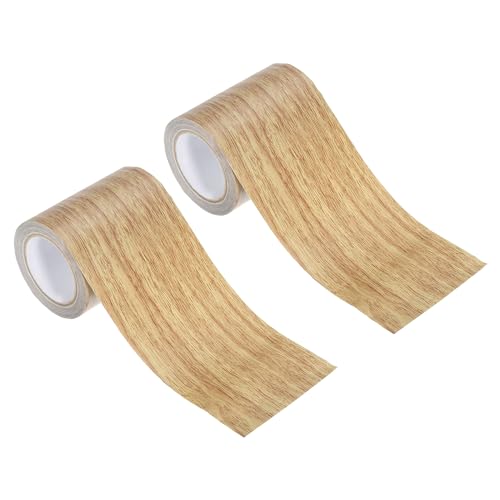 PATIKIL Wood Grain Repair Tape 3.15" X30', Self Adhesive Realistic Textured Repair Tape Patch for Floor Door Table Cabinets Desk, Brown Oak - color: Brown Oak, size: 3.15" x 30'