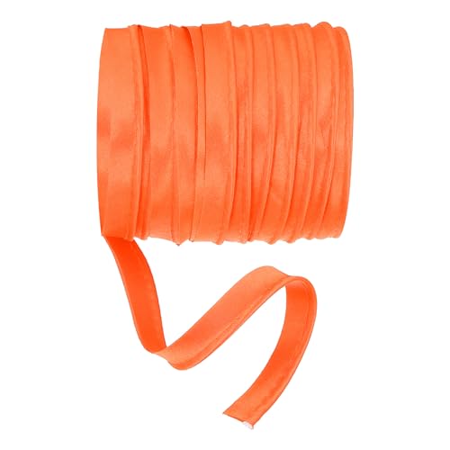 YELARXI Maxi Piping Bias Tape, 5 Yards Piping Trim with Cord Satin Binding Lip Cord Trim Fit for Sewing Garment Webbing Trimming Crafts Decorating - (Orange) - color: Orange
