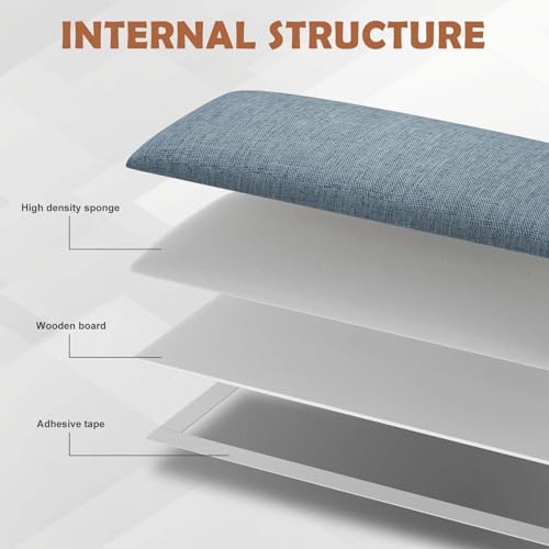 IFNOW Wall Mounted Headboard, Peel and Stick Panels, Dusty Blue, King - color: Fabric-dusty Blue, size: King
