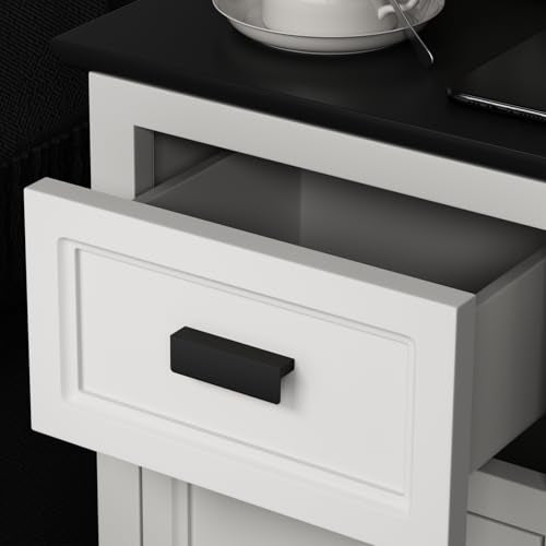 Peaha 10 Pack 3 Inch Black Cabinet Handles Finger Edge Pulls for Cabinets - color: Black, size: 3" Hole Center