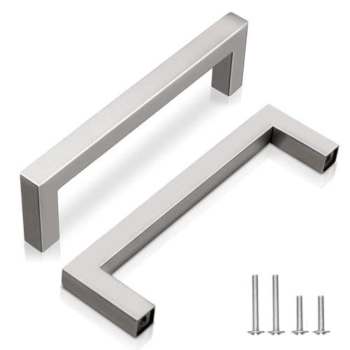 5" (128mm) Hole Centers Brushed Nickel Stainless Steel Cabinet Pulls 20 Pack - Handles for Kitchen Cabinets, Bathroom Drawers & Dressers - color: Brushed Nickel, size: 5 Inch Hole Centers