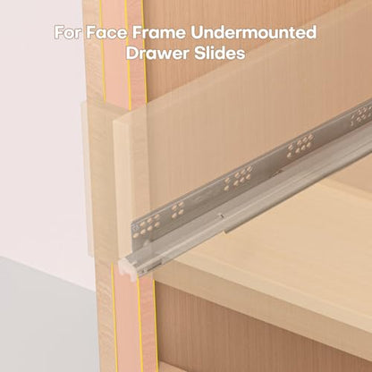Undermount Drawer Slide Rear Mounting Bracket Socket, Plastic Drawer Track Back Plate Replacement for Face Frame Cabinets & Kitchen Drawers (1Pairs, 2PCS) - color: Creamy white, size: 2