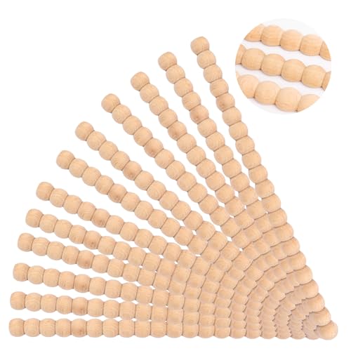 Wood Bobbin Trim Molding Beaded Wood Trim 15.7 Inch Long - size: 24mm