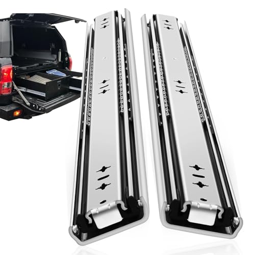 with Lock Heavy Duty Drawer Slides 12 14 16 18 20 22 24 26 28 30 32 34 36 40 44 48 52 56 60 Inch 500 Lbs Side Mount Full Extension Ball (Load:250 lb (No Lock) -W:53mm, 32 Inch) - size: 32 Inch, style: Load:250 lb (No lock) -W:53mm