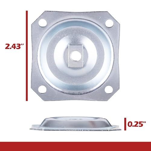 WADDELL Furniture Leg Mounting Bracket (4 Count, Straight Top Plate) | 18G Steel Quick Mount Table Leg Attachment Hardware | DIY Home Projects Made Easy | Compatible with Bolt Hanger Table Legs - color: Straight Top Plate