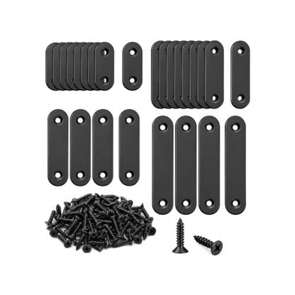 Flat Mending Plates, 24 Pack Straight Brace Brackets with Screws