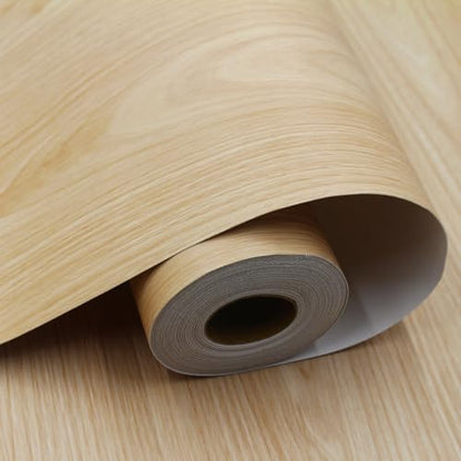 Wood Grain Peel and Stick Floor Tiles, 11.8" W × 394" L, Natural Oak - color: Yellow, size: 394"*11.8"