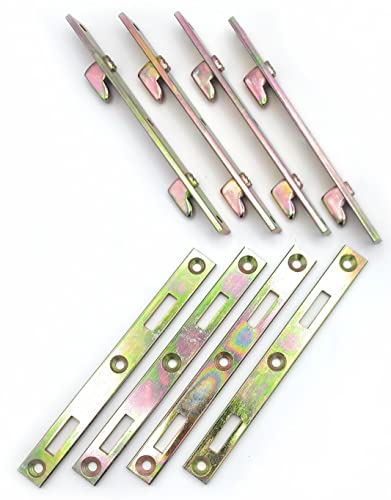 METAL MAGERY Bed Rail Fasteners 6" Set of 4 Bed Rail Brackets Heavy Duty Bed Frame Rail Hardware