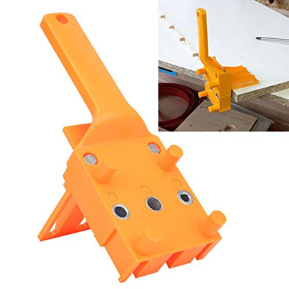 Joyzan Wood Doweling Hole Drill Guide, 6 8 10 mm Dowel Jig Kit Handheld - color: Orange