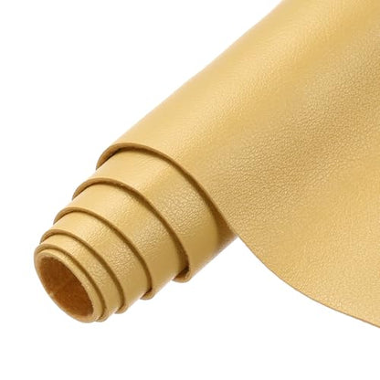 MECCANIXITY Faux Leather Sheets, 8x53 Inch (20x135cm) Smooth Solid PU Leather Fabric Roll for DIY Handmade Craft Sewing Bowing Earrings, Gardenia Yellow/Yellow - color: Gardenia Yellow/Yellow, size: 8x53 Inch