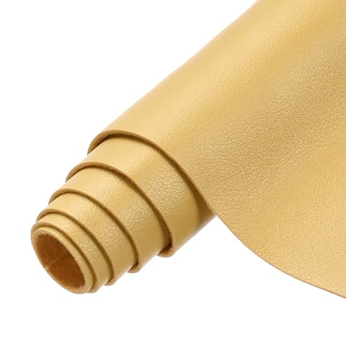 MECCANIXITY Faux Leather Sheets, 8x53 Inch (20x135cm) Smooth Solid PU Leather Fabric Roll for DIY Handmade Craft Sewing Bowing Earrings, Gardenia Yellow/Yellow - color: Gardenia Yellow/Yellow, size: 8x53 Inch