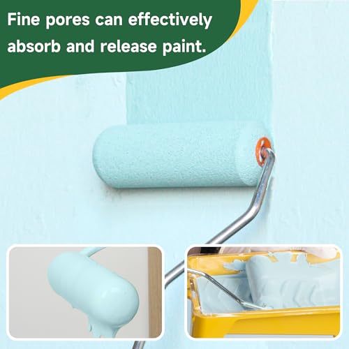 VOOMEY Mini Paint Roller Covers, 4 Inch High Density Foam Roller, 48 Pack - style: 4 inch 48 pack