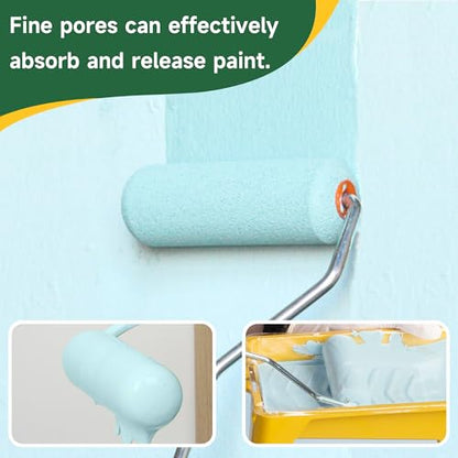 VOOMEY Mini Paint Roller Covers, 4 Inch High Density Foam Roller, 48 Pack - style: 4 inch 48 pack