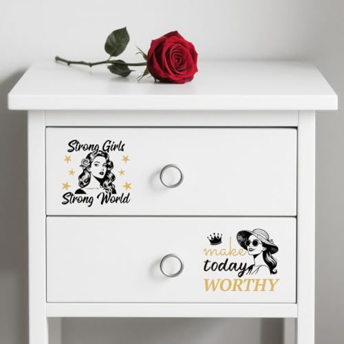 Peacoblue Black Gold Women Rub On Transfers for Craft, Transfer Sticker - style: Black Gold Women