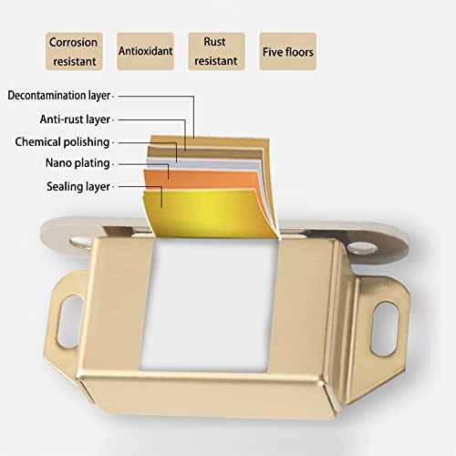 20 lbs Magnetic Door Catch, Heavy Duty Latch for Cabinets Shutter Closet Furniture Door, Stainless Steel Cabinet Catch, Gold (2 Pack) - color: 2PCS-Gold