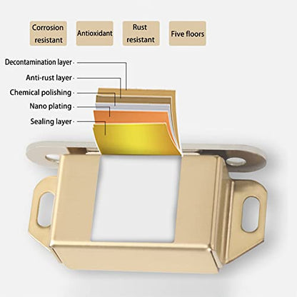 20 lbs Magnetic Door Catch, Heavy Duty Latch for Cabinets Shutter Closet Furniture Door, Stainless Steel Cabinet Catch, Gold (4 Pack) - color: 4PCS-Gold