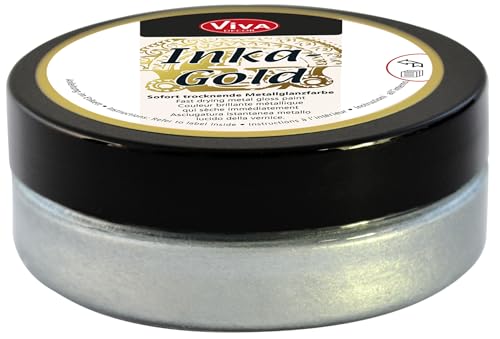 Viva Decor Inka Gold Gilding Wax2.3 oz (Silver) - Easily Applicable, Wax-Based Metallic Polishing Paste. Quick-Drying Metal Shine, High Gloss Effects for DIY. Decor Paste for Wood, Clay & Terracotta - color: Silver