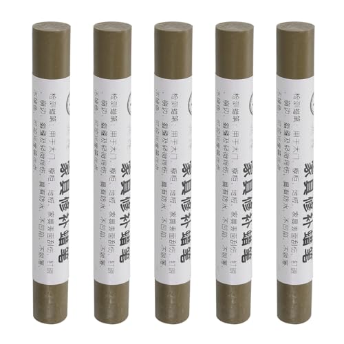 uxcell Furniture Repair Crayons, 5Pcs - Wood Wax Filler Stick, Furniture Markers Touch Up - for Scratches Holes Tables Desks Wooden Floors Cover Ups, Gray Oak - color: Gray Oak