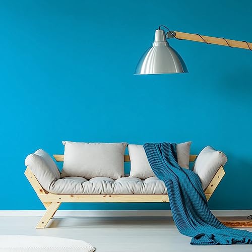 15.7"x118" Peel and Stick Wallpaper - Blue for Bedroom and Bathroom - Renter Friendly Removable Vinyl Matte - color: Lake Blue, size: 15.7" x 118"