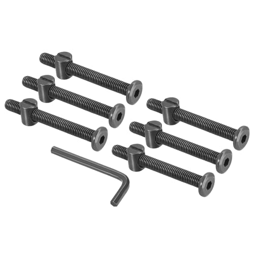 PATIKIL M8 x 70mm & M8 x 18mm Bunk Bed Bolts, 6 Pack Hex Drive Socket Cap Barrel Screws Bolt Nuts Assortment Kit with 1Pcs Wrench for Furniture Bed, Zinc Color - size: M8x70mm