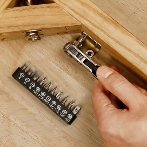 Mini Ratchet Screwdriver Set, 1/4 Inch Drive Right Angle Ratchet Wrench