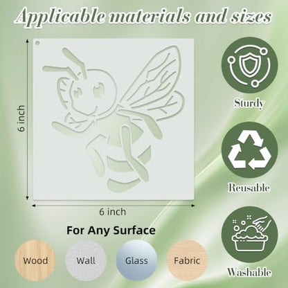 Insect Bee Stencils for Crafts Reusable 25Pcs Stencils(6X6 Inch) - color: Bee 1