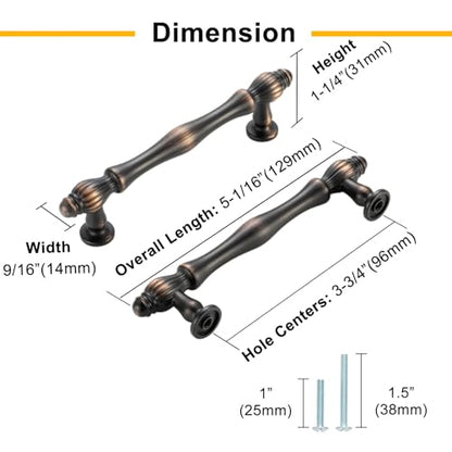3-3/4 Inch Brushed Gold Cabinet Pulls Drawer Handles 10 Pack 2510 - color: Brushed Gold, size: 3-3/4 In Hole Distance