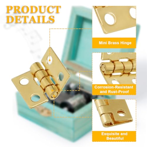60Pcs Mini Hinges, 270 Degree Rotation Miniature Furniture Hardware