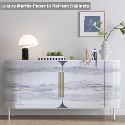 ICOOP White Marble Grey Gold Vein Contact Paper for Countertops 15.8"×276" - color: White Gold Grey, size: 15.8" x 276"