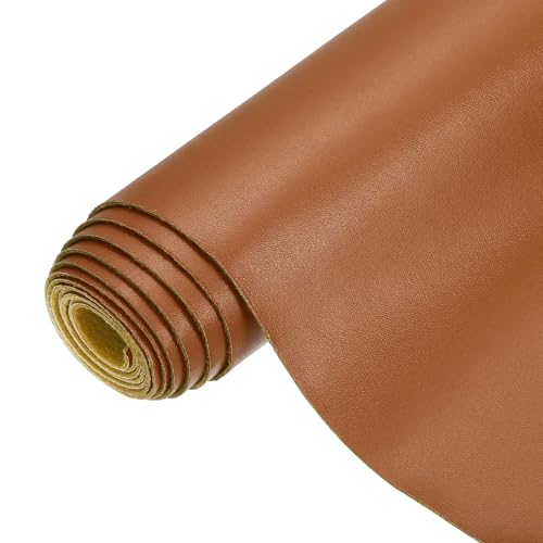PATIKIL PU Faux Leather Fabric Nappa Grain 0.4 Yards Length 54"x14"x0.04" Soft Synthetic Leather Material Sheets 1mm Thick for Bags DIY Crafts, Brown - color: Brown, size: 54"x14"x0.04"