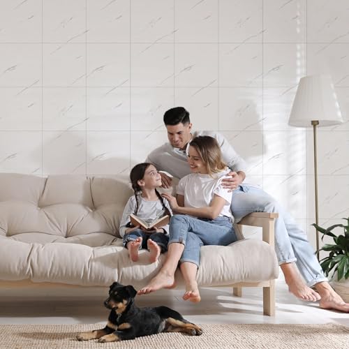 Peel and Stick Marble Wall Panels 11.8x11.8in Waterproof 20 Pack - color: Marble white, size: 20 Pack