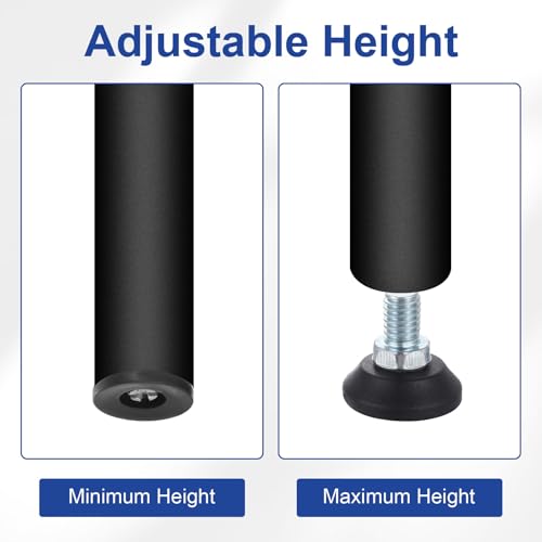 uxcell 1/2"-13 Thread Furniture Feet Levelers, 4Pcs, 50mm, Black - size: 1/2"-13 50mm