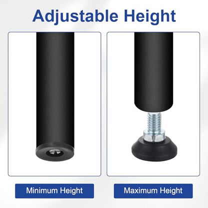 uxcell 1/2"-13 Thread Furniture Feet Levelers, 4Pcs, 50mm, Black - size: 1/2"-13 50mm