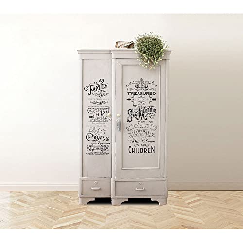 Redesign Decor Transfers® Family Heirlooms Cut into 2 Sheets,Rub on Transfers for Furniture