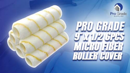 Pro Grade Paint Roller Covers, 9 Inch, 1/2 Inch Microfiber Nap, 6 Pack