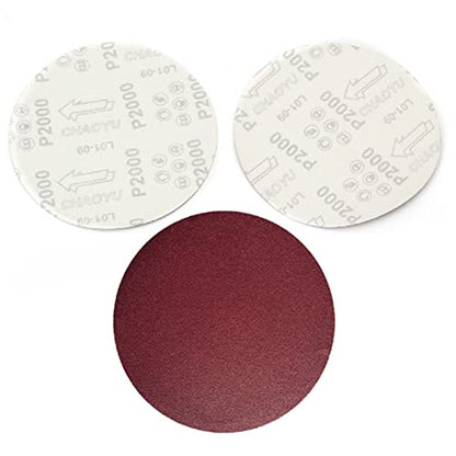 60-Pack 180mm 7" Sanding Discs 60 80 120 180 240 320 Assorted Grits Round Hook and Loop Flocking Sandpaper Orbital Sander Pads