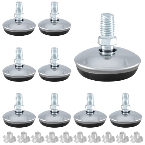 Bivethoi M8 Furniture Leveling Feet, 1-9/16 Inch OD, 12 Pack - size: M8 (1-9/16 inch)